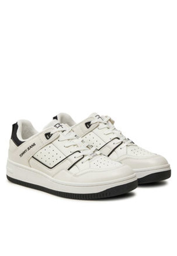 Tommy Jeans Sneakersy Tjm Basket Retro Cupsole Wl EM0EM01464 Biały. Kolor: biały. Materiał: skóra
