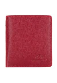 Wittchen - Skórzany portfel damski czerwony. Kolor: czerwony. Materiał: skóra. Wzór: aplikacja