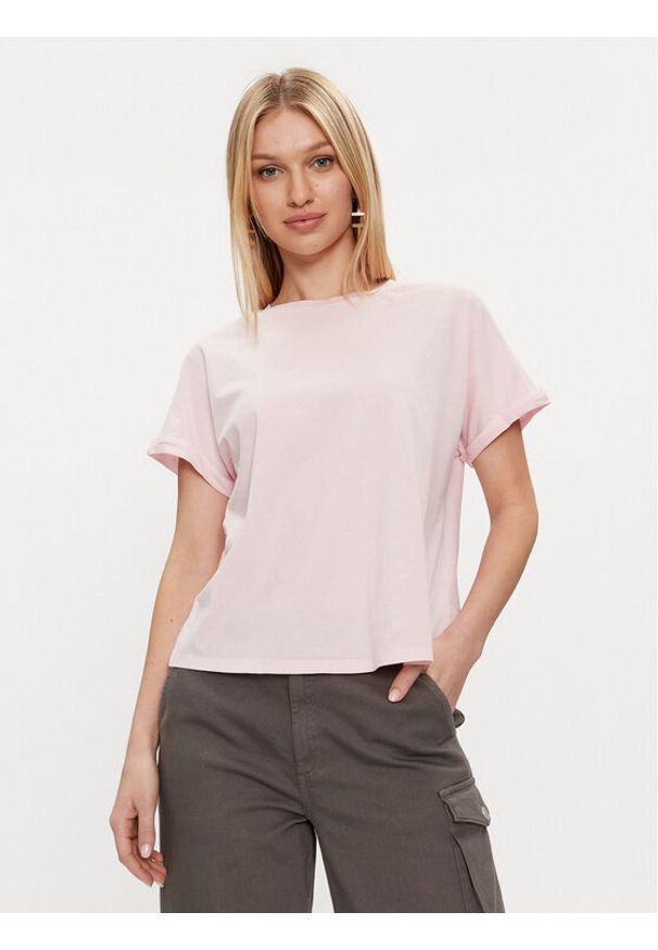 Pepe Jeans T-Shirt Liu PL505832 Różowy Relaxed Fit. Kolor: różowy. Materiał: bawełna