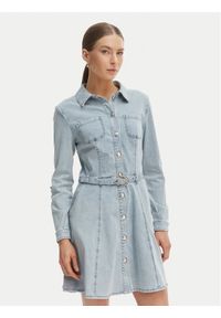 Morgan Sukienka jeansowa 261-RODEX Błękitny Slim Fit. Kolor: niebieski. Materiał: bawełna #1