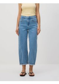 Reserved - Jeansy barrel leg - niebieski. Kolor: niebieski #1