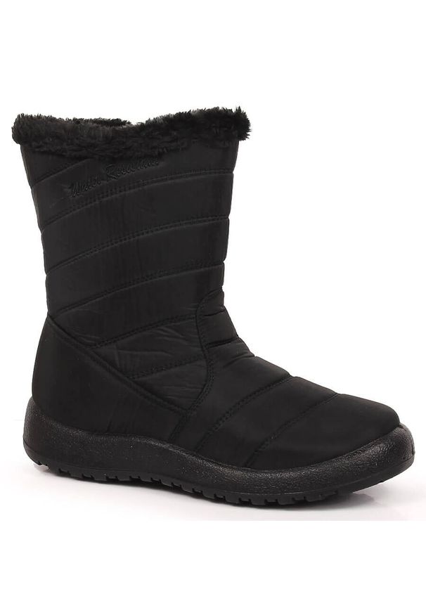 Wodoodporne śniegowce damskie wysokie ocieplane czarne NEWS 3044. Kolor: czarny. Materiał: skóra ekologiczna