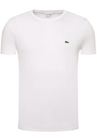 Lacoste T-Shirt TH6709 Biały Regular Fit. Kolor: biały. Materiał: bawełna