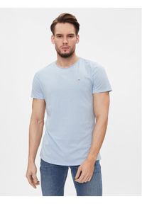Tommy Jeans T-Shirt Jaspe DM0DM09586 Błękitny Slim Fit. Kolor: niebieski. Materiał: bawełna, syntetyk