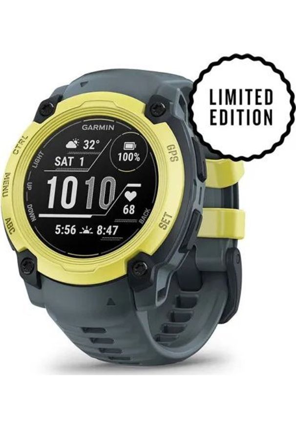 GARMIN - Išmanusis laikrodis Garmin Instinct E - 40 mm, Elektrinės žaliosios citrinos spalvos su prieblandos dizaino dirželiu