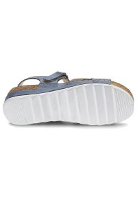 Niebieskie Sandały Wasak Wygodne Skórzane Buty. Zapięcie: rzepy. Kolor: niebieski. Materiał: skóra. Sezon: lato. Styl: elegancki #5