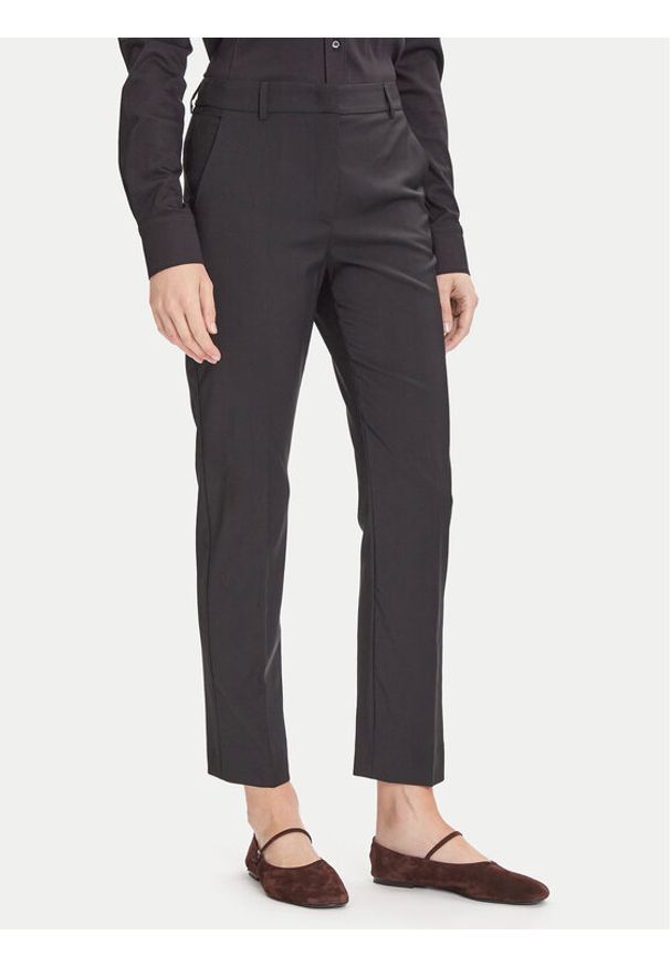 Weekend Max Mara Spodnie materiałowe Canon 2525136171 Czarny Slim Fit. Kolor: czarny. Materiał: wełna