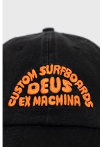 Deus Ex Machina czapka bawełniana kolor czarny z aplikacją. Kolor: czarny. Materiał: bawełna. Wzór: aplikacja #2