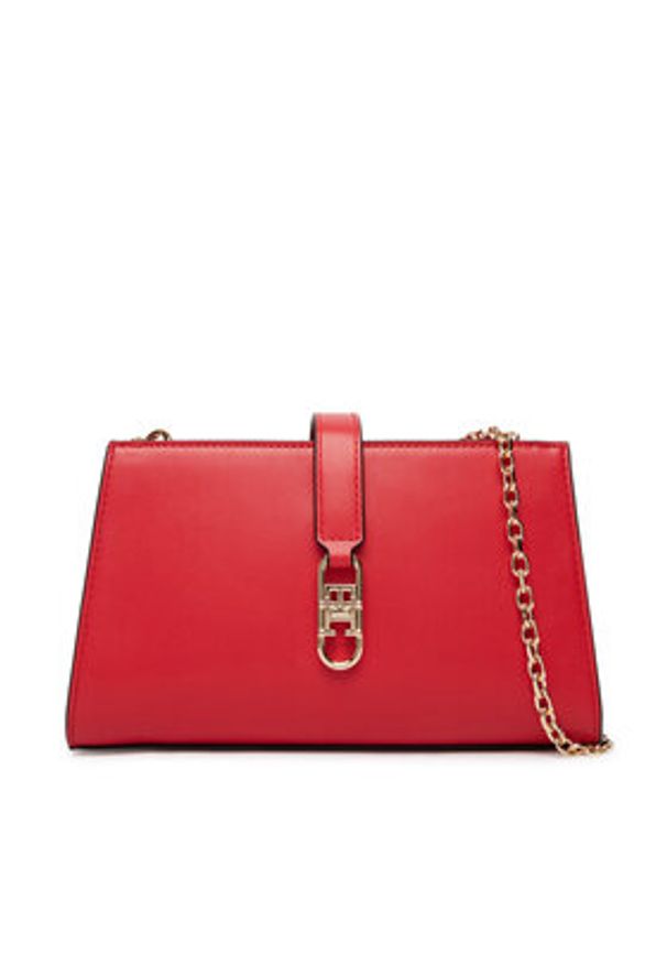TOMMY HILFIGER - Tommy Hilfiger Torebka Th Libre Chain Crossover AW0AW18614 Czerwony. Kolor: czerwony. Materiał: skórzane