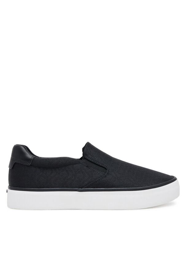 Calvin Klein Tenisówki Vulc Slip On - Jacq HW0HW02411 Czarny. Zapięcie: bez zapięcia. Kolor: czarny. Materiał: skóra