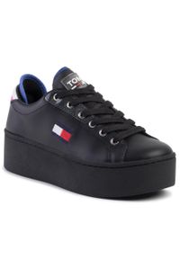 Sneakersy Tommy Jeans Flatform Tommy Jeans Sneaker EN0EN00718 Black BDS. Kolor: czarny. Materiał: skóra #1