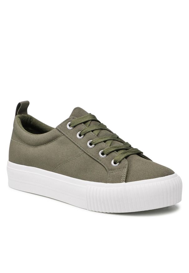 Sneakersy Jenny Fairy WSS20449-01 Khaki. Kolor: zielony. Materiał: materiał