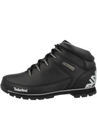 Buty trekkingowe męskie Timberland Euro Sprint. Wysokość cholewki: za kostkę. Zapięcie: sznurówki. Kolor: czarny. Materiał: syntetyk, materiał. Szerokość cholewki: normalna. Sezon: zima. Sport: bieganie