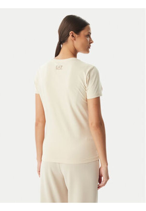 EA7 Emporio Armani T-Shirt 7W001093 AF10373 U1088 Beżowy Regular Fit. Kolor: beżowy. Materiał: bawełna