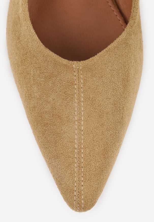 Born2be - Ciemnobeżowe Balerinki w Stylu Slingback Adriame. Okazja: na co dzień. Kolor: brązowy. Styl: elegancki, casual