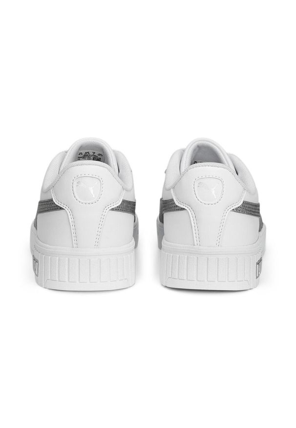 Puma - Buty Carina 2.0 Space Metallics Rozmiar 37 - 389387-02 Biały. Okazja: na co dzień. Kolor: wielokolorowy, szary, biały. Materiał: guma, skóra. Sport: turystyka piesza