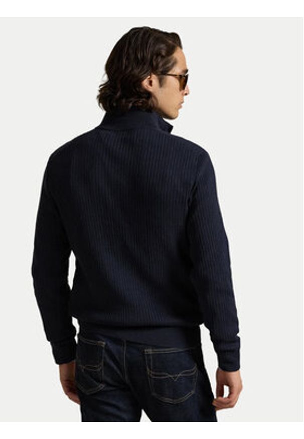 Polo Ralph Lauren Sweter 710979101001 Granatowy Regular Fit. Typ kołnierza: polo. Kolor: niebieski. Materiał: bawełna