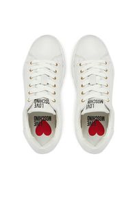 Love Moschino - LOVE MOSCHINO Sneakersy JA15054G1MIA410A Biały. Kolor: biały. Materiał: skóra