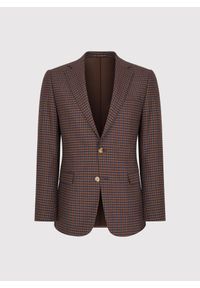 Pako Lorente - PAKO LORENTE – Brązowa marynarka w drobną kratę. Kolor: brązowy. Materiał: poliester, wiskoza, elastan. Sezon: jesień #7