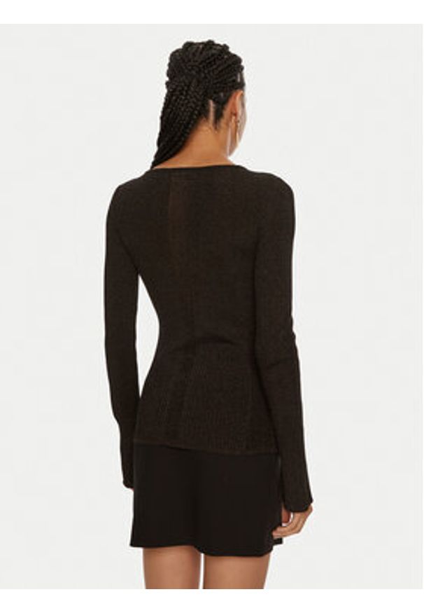 Patrizia Pepe Bluzka 8K0207 K1QZA K250 Czarny Slim Fit. Kolor: czarny. Materiał: syntetyk
