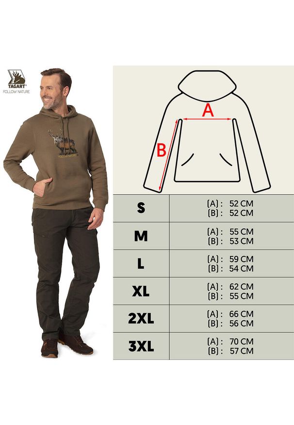 TAGART - Bluza myśliwska Tagart FNS Deer Brown nadruk z jeleniem. Kolor: brązowy. Wzór: nadruk