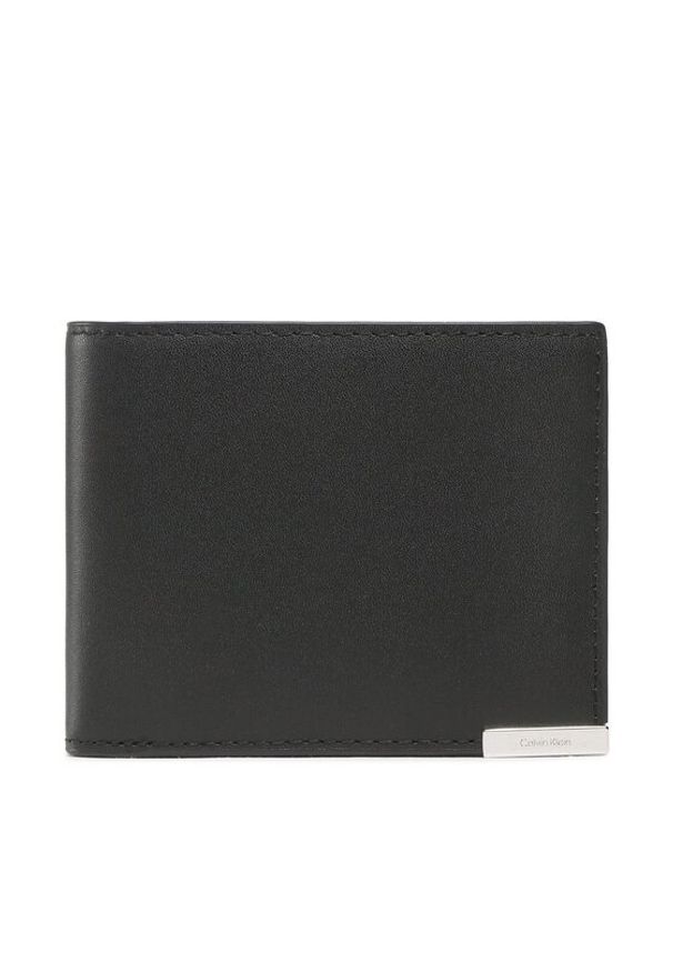 Calvin Klein Duży Portfel Męski Modern Plaque Bifold 6cc W/Bill K50K509975 Czarny. Kolor: czarny. Materiał: skóra