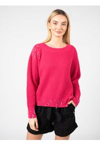 Pinko Sweter "Exacum" | 101426 A0VE | Kobieta | Różowy. Kolor: różowy. Materiał: bawełna, akryl. Długość: długie. Sezon: lato. Styl: elegancki #5