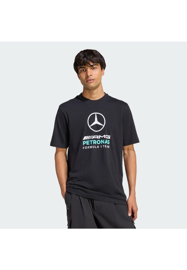 Adidas - Koszulka Z Grafiką Mercedes - Amg Petronas Formula 1 Team Dna. Kolor: niebieski, wielokolorowy, czarny. Sport: fitness