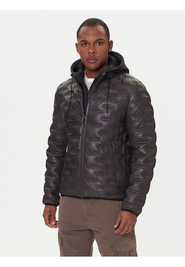 Milestone Kurtka skórzana Alonso 5310196 0715 Czarny Regular Fit. Kolor: czarny. Materiał: skóra