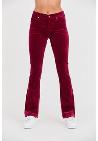 7 FOR ALL MANKIND Bordowe spodnie Bootcut Velvet. Kolor: czerwony #1