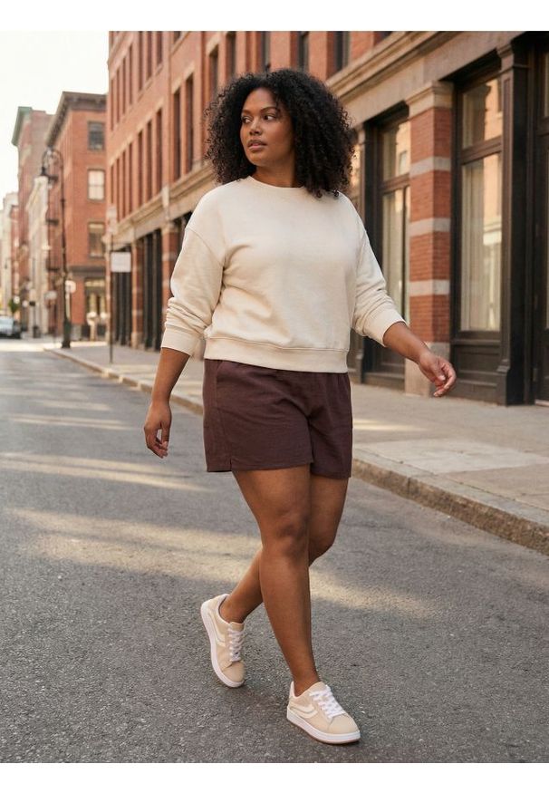 Sinsay - Wiskozowe szorty - brązowy. Kolor: brązowy. Materiał: wiskoza