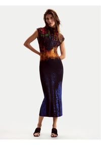 Desigual Sukienka koktajlowa Psicho Animal 26SWVK41 Kolorowy Slim Fit. Materiał: wiskoza. Wzór: kolorowy. Styl: wizytowy #1