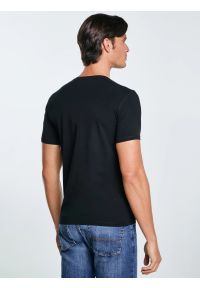 Big-Star - Koszulka męska v-neck z bawełny supima czarna Supiclassicov 906. Kolor: czarny. Materiał: bawełna. Długość: długie. Styl: klasyczny
