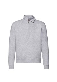 FRUIT OF THE LOOM - Bluza Męska Premium Z Zamkiem Błyskawicznym. Kolor: szary