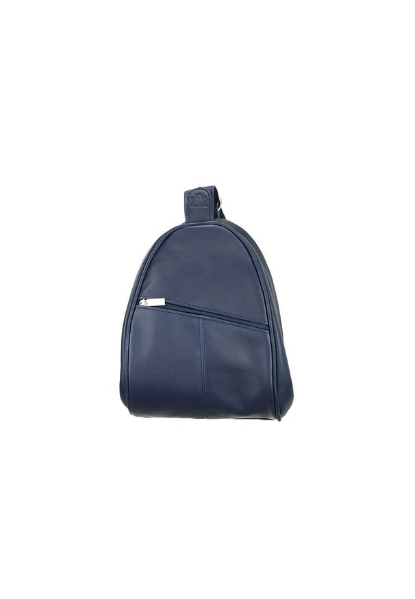 Perfekt Plus - PERFEKT PLUS PL/3 granatowy gładki, plecak, torebka damska 2w1. Kolor: niebieski. Materiał: skóra