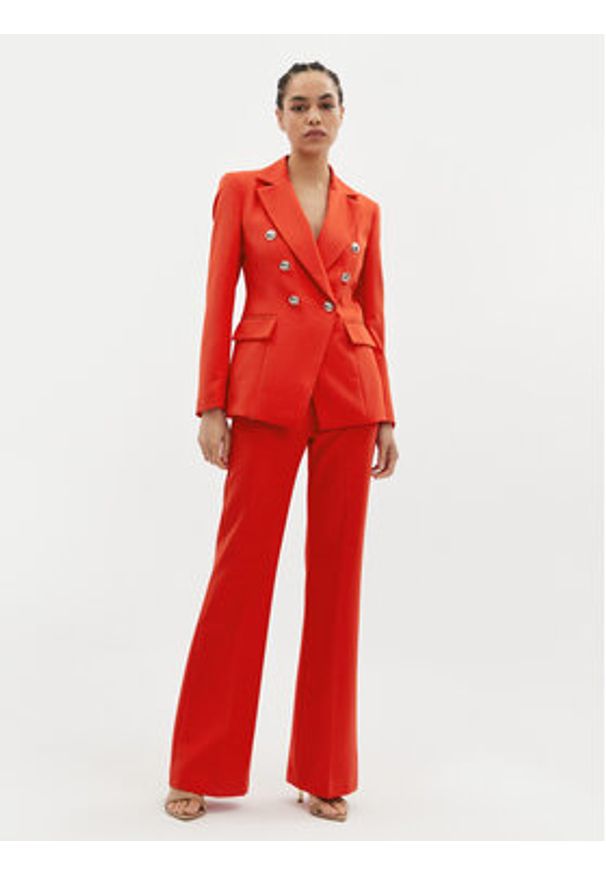 Maryley Spodnie materiałowe 24EB587/43FI Czerwony Relaxed Fit. Kolor: czerwony. Materiał: syntetyk