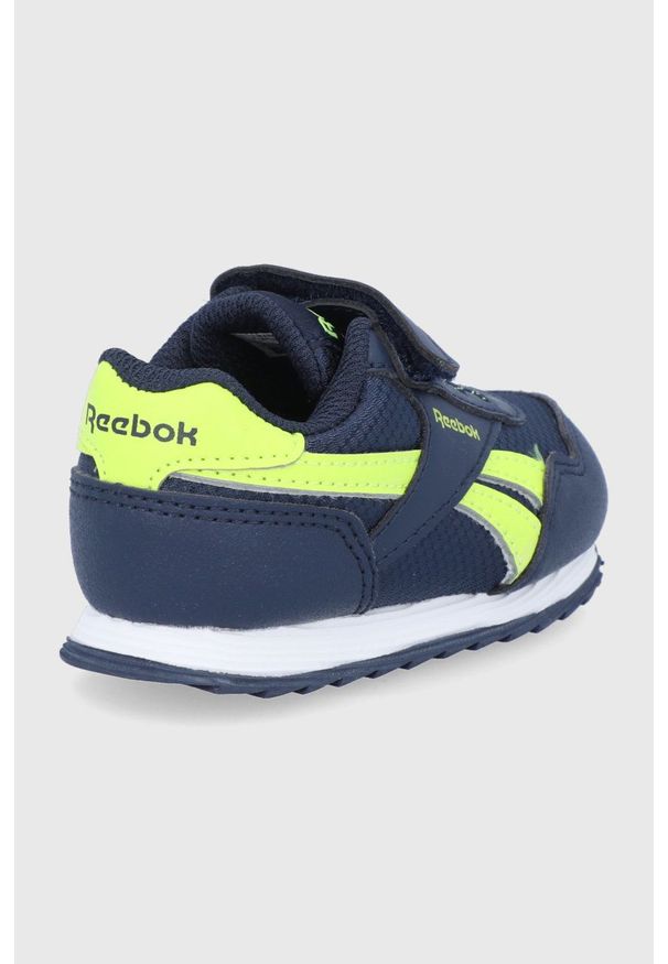 Reebok Classic Buty dziecięce Royal Cljog kolor granatowy. Nosek buta: okrągły. Zapięcie: rzepy. Kolor: niebieski. Materiał: skóra, guma. Model: Reebok Royal, Reebok Classic