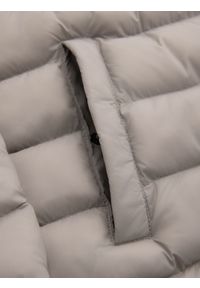 Ombre Clothing - Pikowana męska kurtka z dwoma zapięciami - jasnoszara V2 - Rozmiar: XL. Okazja: na co dzień. Kolor: szary. Materiał: nylon, tkanina, poliester, materiał. Wzór: gładki, aplikacja. Styl: klasyczny, casual, elegancki #4