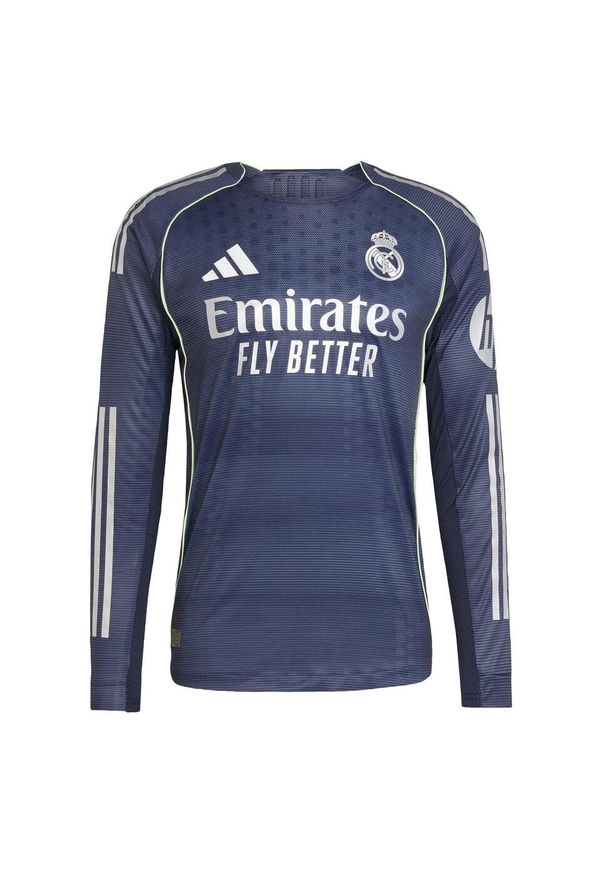 Adidas - Koszulka Real Madrid 25/26 Long Sleeve Away Authentic. Kolor: niebieski. Długość rękawa: długi rękaw. Sport: piłka nożna
