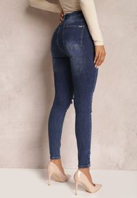 Renee - Granatowe Jeansy Skinny Aesophor. Okazja: na co dzień. Kolor: niebieski. Długość: długie. Styl: casual