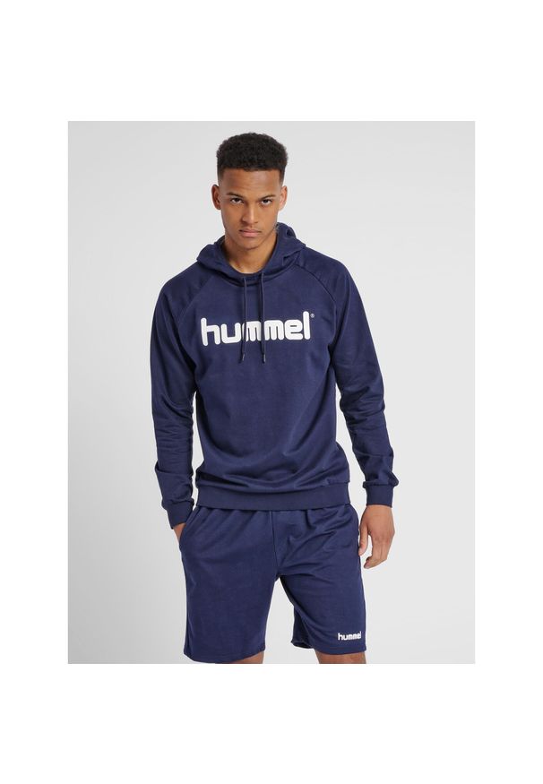 Bluza do piłki ręcznej męska Hummel Cotton Logo z kapturem. Typ kołnierza: kaptur. Kolor: niebieski