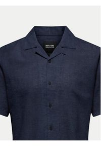 Only & Sons Koszula Caiden 22025116 Granatowy Slim Fit. Kolor: niebieski. Materiał: len, bawełna #5