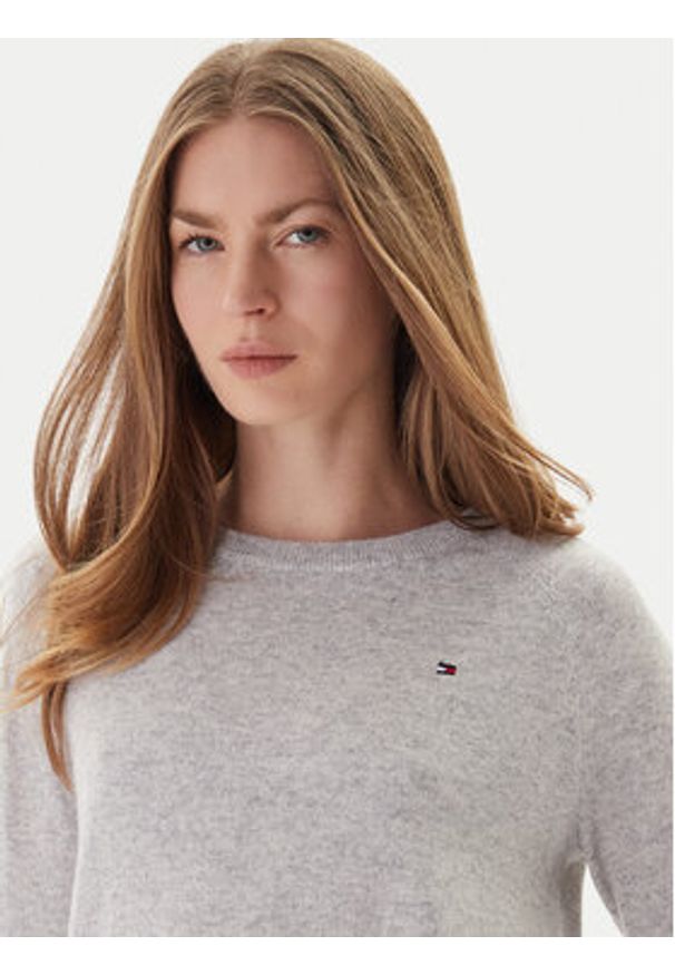 TOMMY HILFIGER - Tommy Hilfiger Sweter WW0WW47470 Szary Regular Fit. Kolor: szary. Materiał: wełna