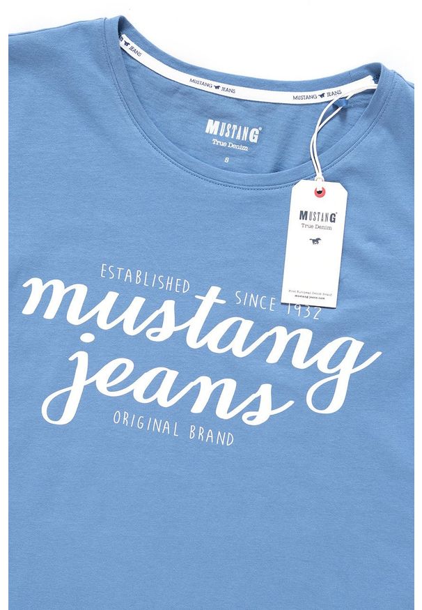 Mustang - MUSTANG T SHIRT DAMSKI Alina C Print Quiet Harbour 1009402 5407. Wzór: nadruk
