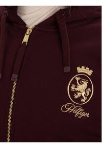 TOMMY HILFIGER - Tommy Hilfiger Bluza WW0WW46126 Bordowy Regular Fit. Kolor: czerwony. Materiał: bawełna #4