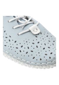 Półbuty damskie Rieker, ażurowa cholewka sznurowane lekka podeszwa wygodny codzienny fason, niebieskie, 43656-12. Okazja: na co dzień. Zapięcie: sznurówki. Kolor: niebieski. Materiał: jeans. Szerokość cholewki: normalna. Wzór: ażurowy. Styl: casual #6