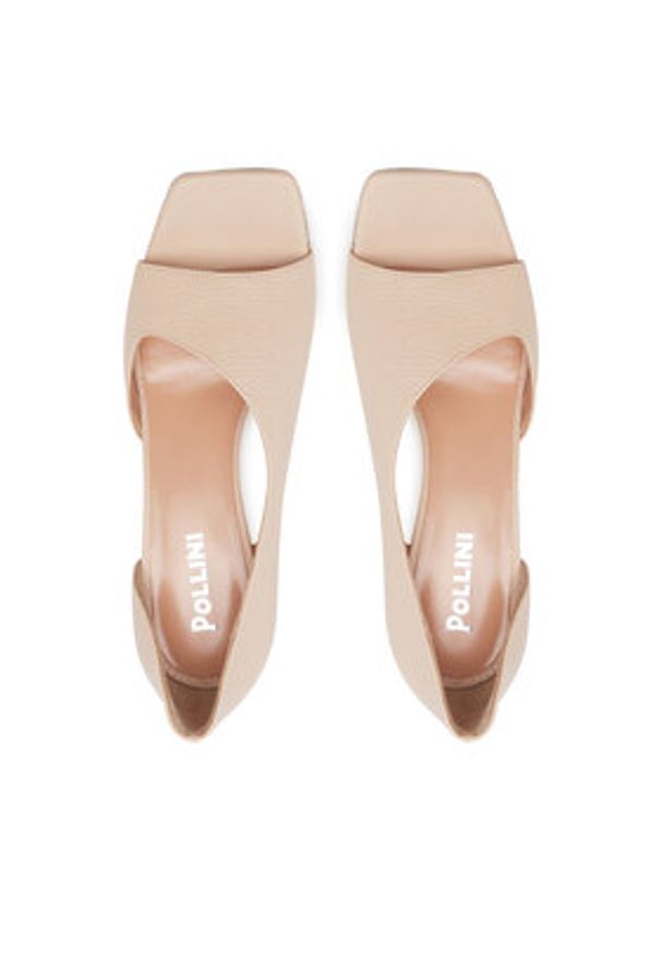 Pollini Sandały SA16207C1MTD0122 Beżowy. Kolor: beżowy. Materiał: skóra