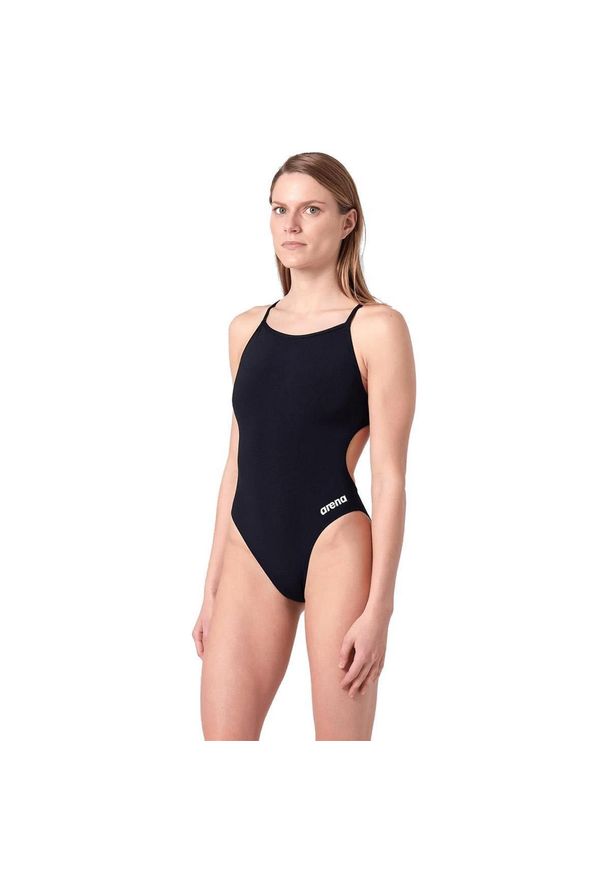 Arena - Strój kąpielowy damski Swimsuit Lace Back Solid. Kolor: biały, wielokolorowy, czarny