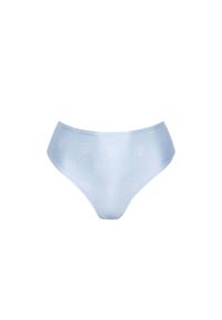CUORI e PICCHE - Błękitny dół od bikini z nadrukiem logo. Stan: podwyższony. Kolor: niebieski. Wzór: nadruk
