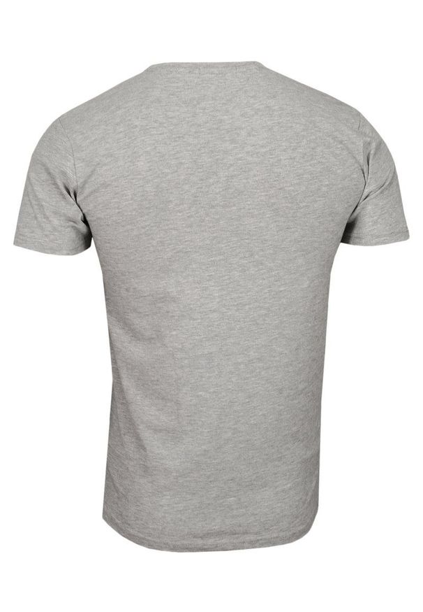 Szary, Popielaty T-shirt Męski, Krótki Rękaw -Just Yuppi- Koszulka, BASIC, Jednokolorowa, U-Neck. Okazja: na co dzień. Kolor: szary. Materiał: bawełna, elastan. Długość rękawa: krótki rękaw. Długość: krótkie. Styl: casual